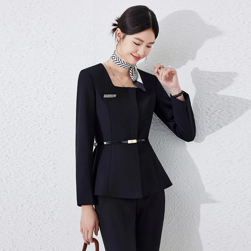 Women's Blazer for Spring and Autumn, New High-End Professional Suit for Front Desk Reception, Beauty Salon, Jewelry Store, Work