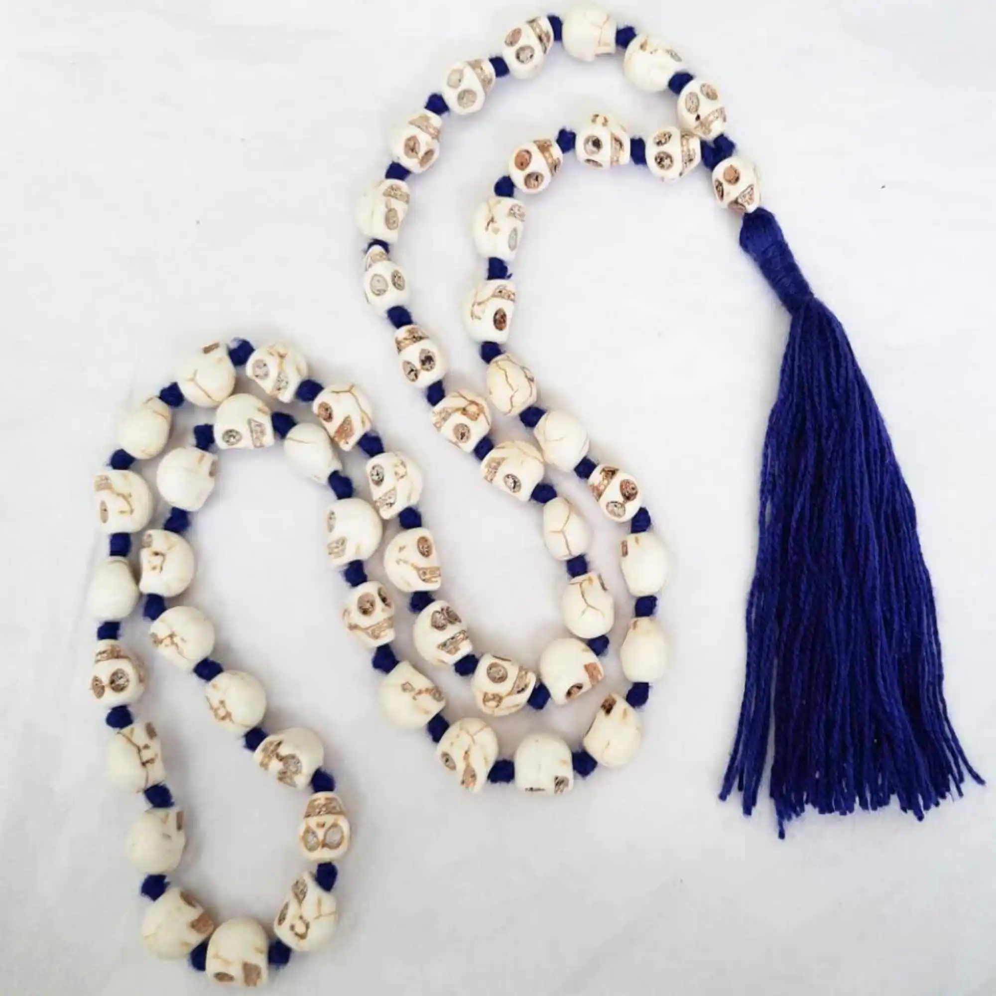 8mm Natural knot 108 skull bead gemstone beads necklace Prayer Beaded Mala Jewelry Day Yoga Chain Calming Men