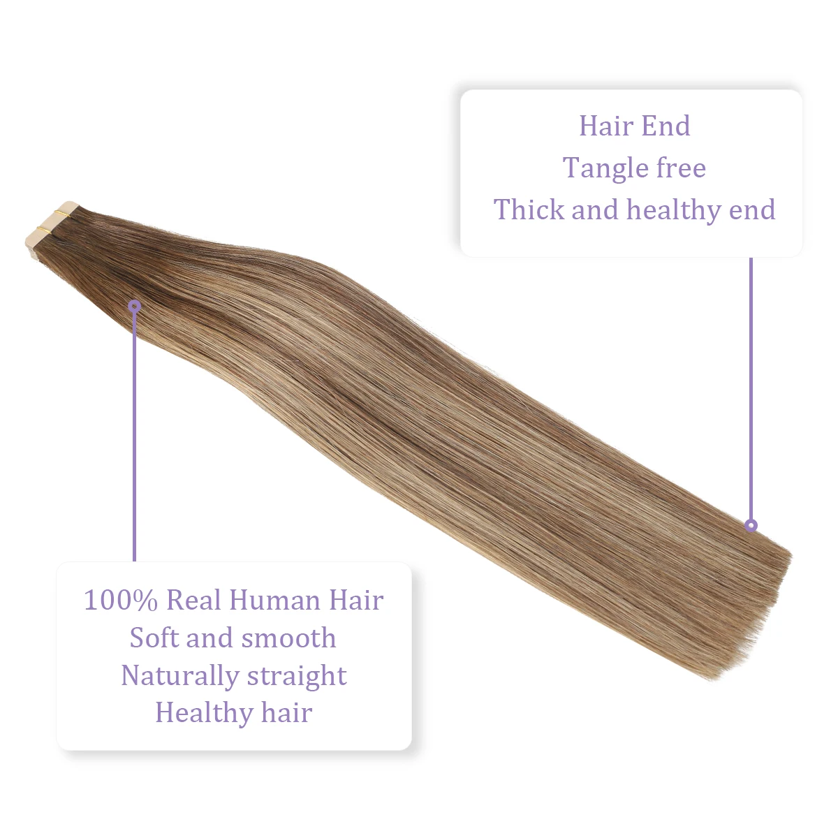 Sindra-Extensions de Cheveux Humains Lisses Remy, 14-22 Pouces, 50g, 20 Pièces