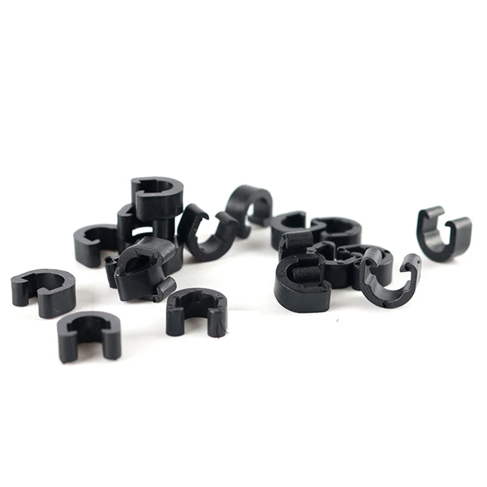 

100pcs Bicycle Cable Buckle Lightweight Durable Plastic Material Brake Hose Speed Tube Ferrules C Shaped Bike Buckle