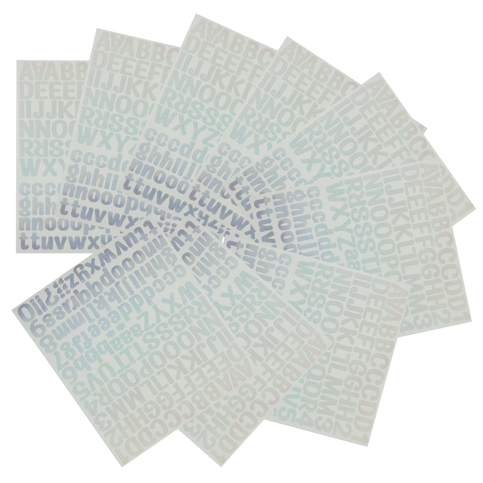Letter Stickers 10 Sheets Waterproof Vinyl Self Adhesive Cursive Alphabet Decals Numbers Scrapbook DIY Supplies