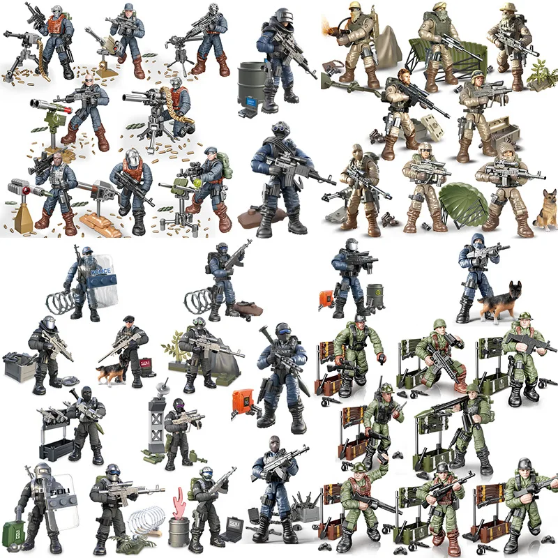 

Action Figure Model Movable Joint Doll Simulation Building Blocks World War II German Military Puppet Boys Toys