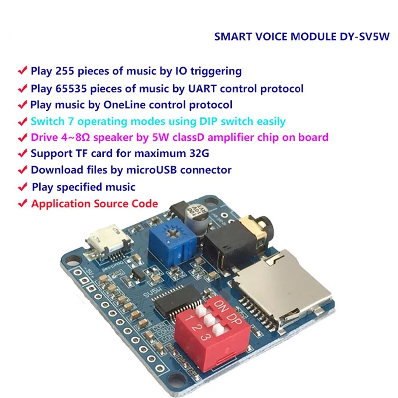 DY-SV8F/SV5W/SV17F USB Voice playback module MP3 music player for Arduino BSG