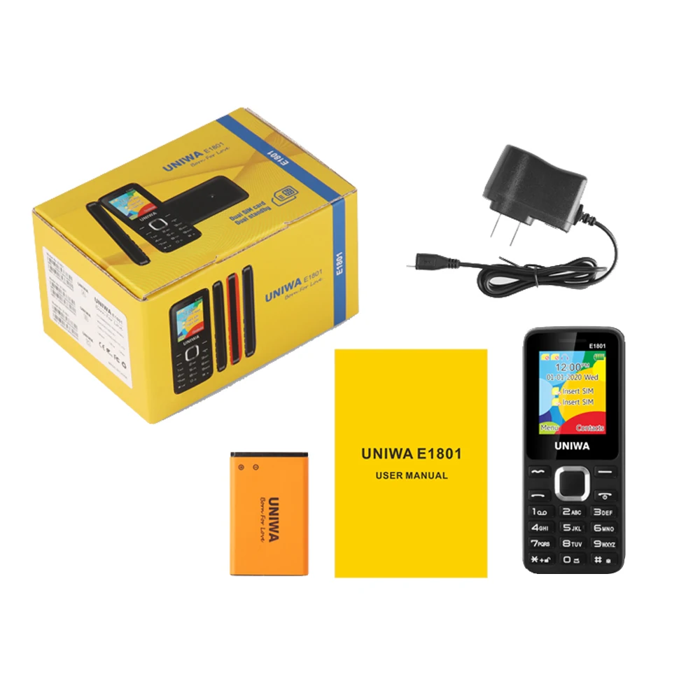 1/3/5 pçs unwa e1801 2g mini gsm recurso telefone 1.77 Polegada 1800mah, telefone duplo cartão sim dupla espera para homem mais velho sem fio fm