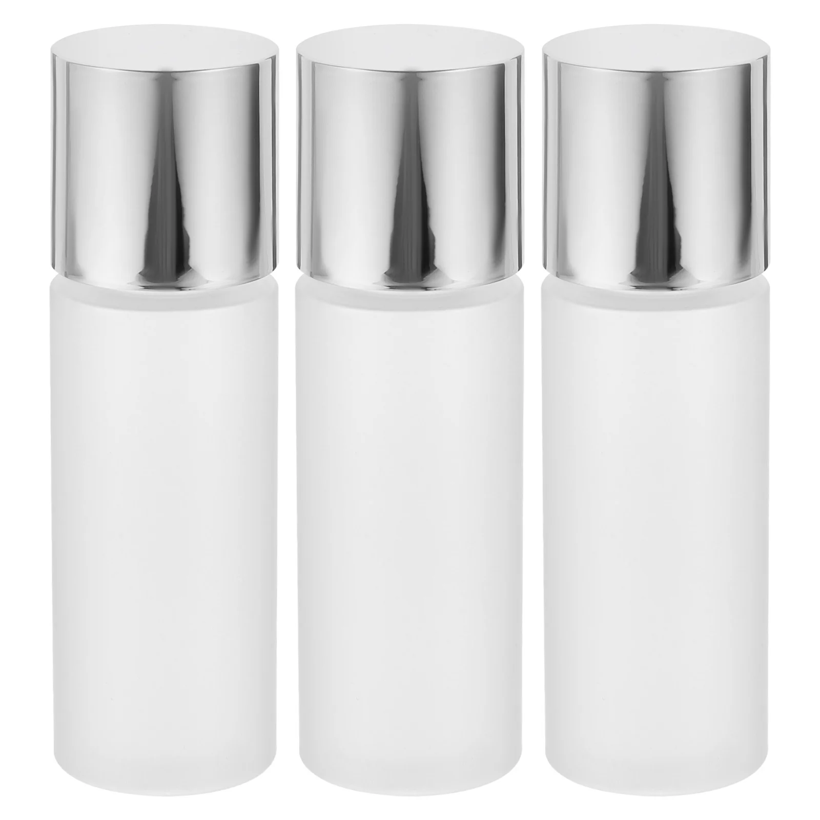 3Pcs 100Ml Sub Packaging Bottles Portable Makeup Dispenser with Electroplated Cap for Travel Toiletries Refillable Sample Lotion