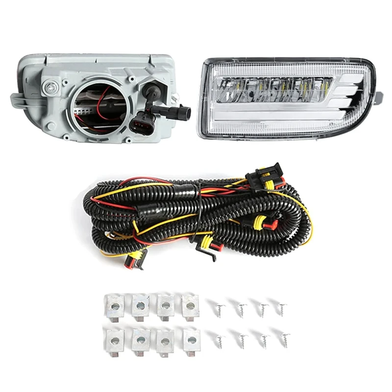 LED Fog Lights For Toyota Land Cruiser 100 LC100 UZJ100 FZJ10 1998-2008 DRL Turn Signal Daytime Driving Lamp Replacement