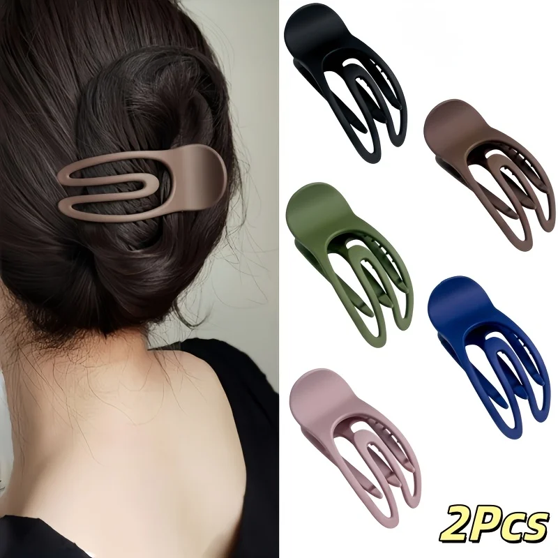 2 Pack Large Duckbill Hair Clips for Short Hair Transition, Fine Thin Hair Back‑Head Fixing Claw Clip, Women Updo Hair Barrettes