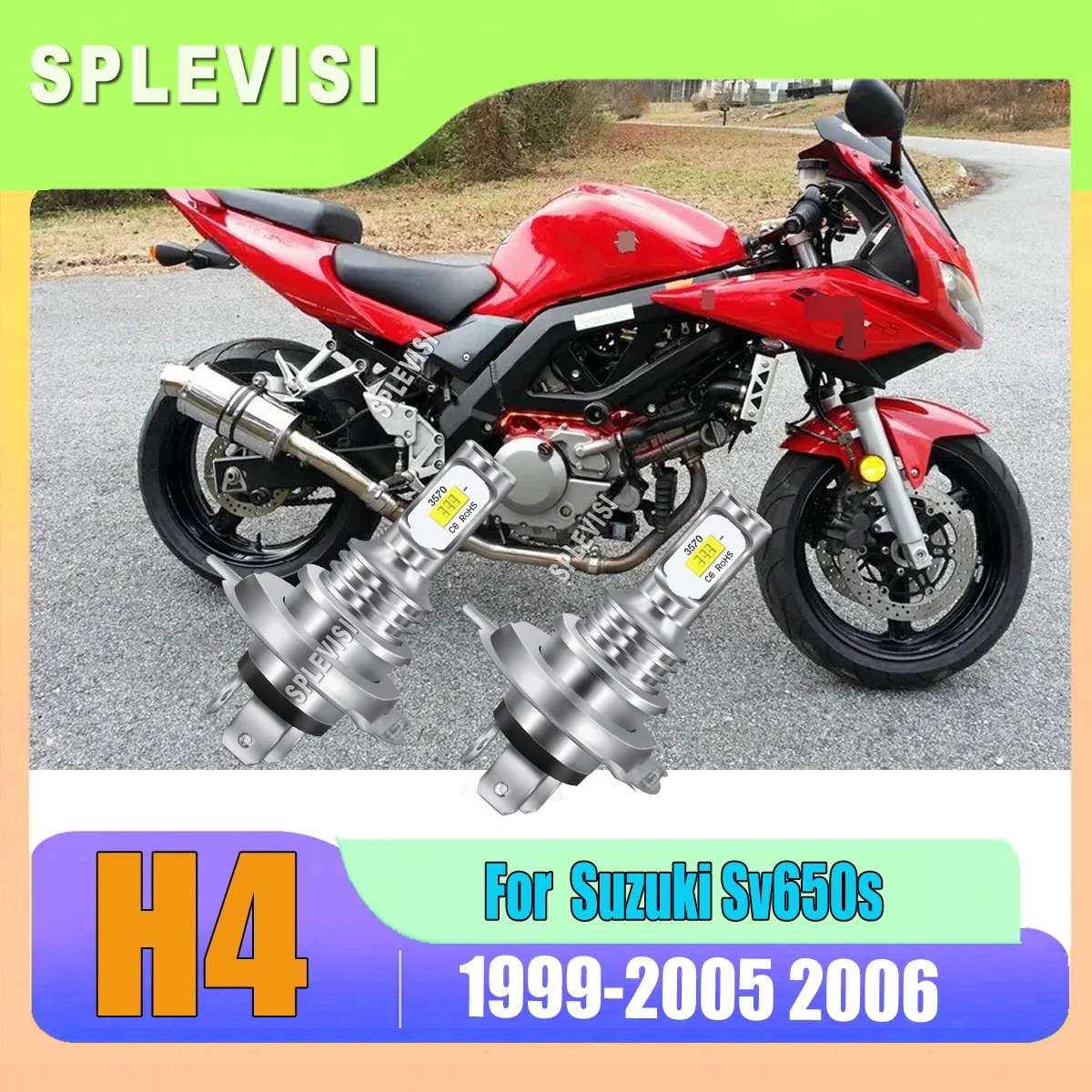 

2Pcs 70W 8000LM h4 9003 motorcycle led headlight luces para moto For Suzuki Sv650s 1999 2000 2001 2002 2003 2004 2005 2006