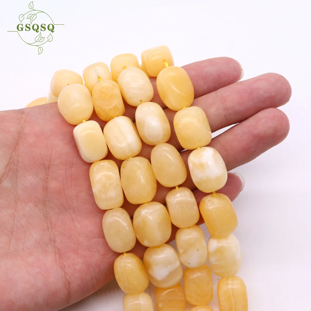 

Natural Stone Yellow Semi-Precious Stone for Needlework DIY Jewelry Making Supplies Necklace Bracelet Accessories 12mm Beads