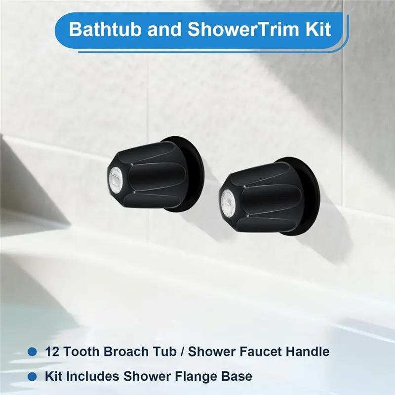 Premium-Metal Matte Black Shower Knob, Bathtub Shower Trim Kit, For Price Pfister Shower Faucet Handle, Rebuild Repair Kit