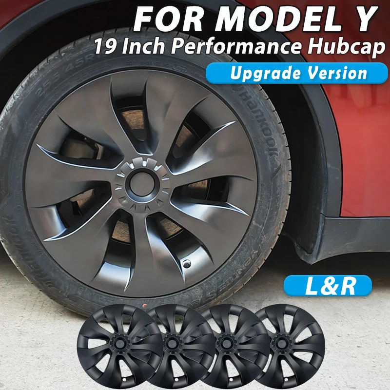 4PCS HubCap Car Replacement Performance for Tesla Model Y 19 -Inch Wheel Cap 2023 Automobile Hubcap Full Cover Accessories 2024