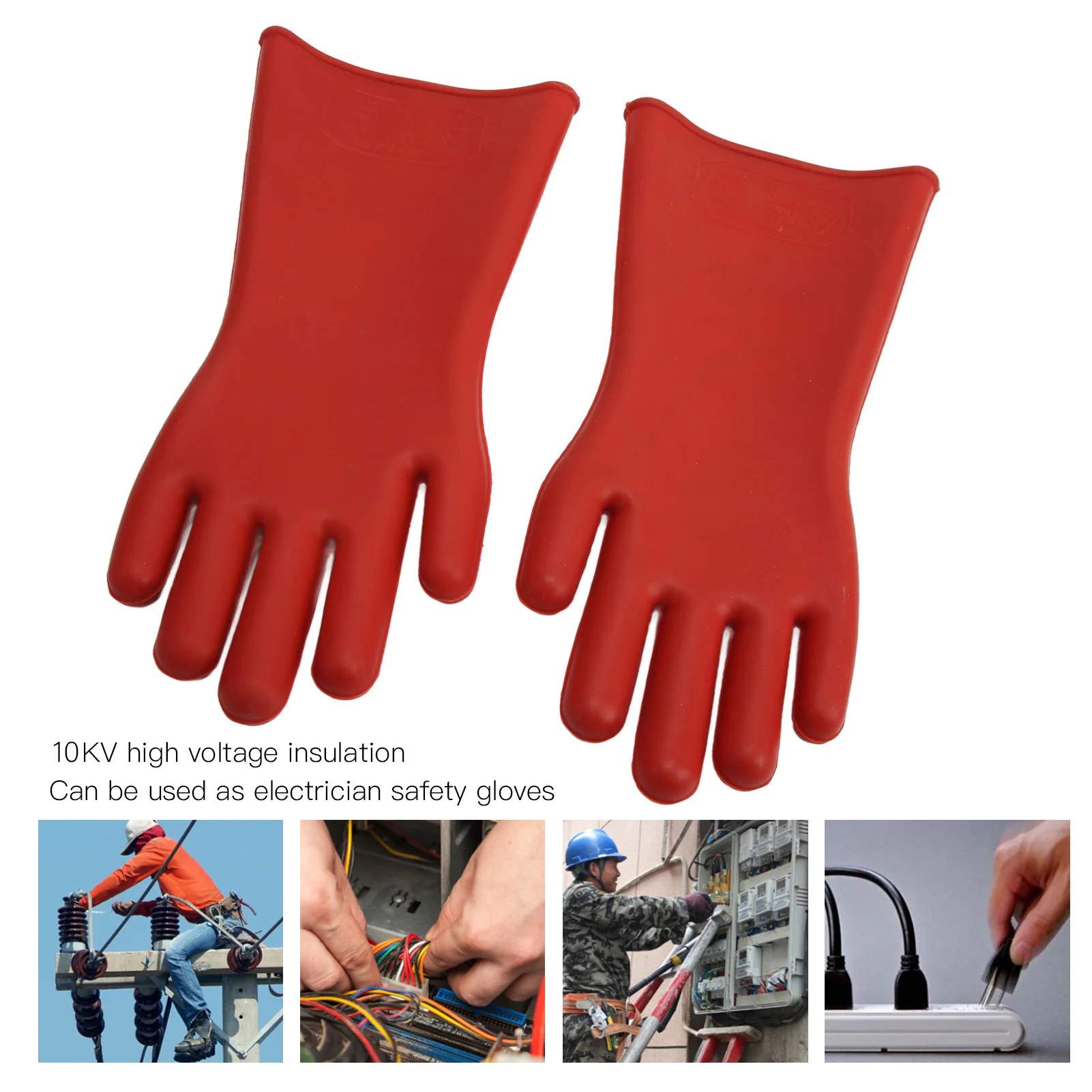 

ZK30 Pair of Electrical Insulated Gloves Natural Rubber Anti Electricity 10000V High Voltage Insulating for Electrician Voltage