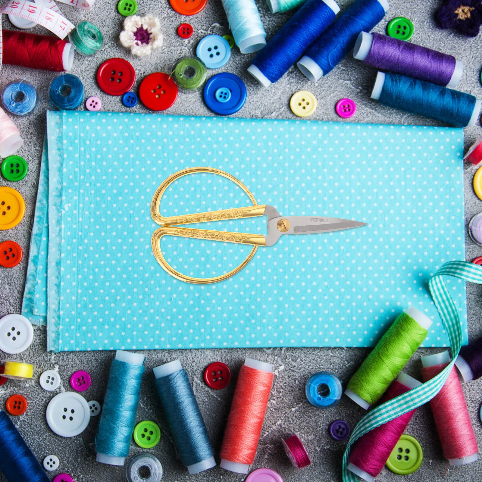 

Stainless Steel Embroidery Scissors with Copper Rivets Fine Tip for Cross Stitch Needlework Sewing DIY Craft Use