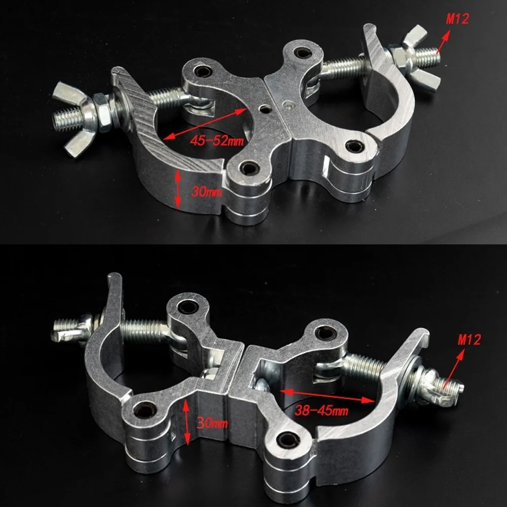 Swivel Clamps Aluminum Alloy Fastener Cross Couplers 38-45-52mm Round Tube Clamps Dual Pipe Connection For Stage Truss Scaffold‌