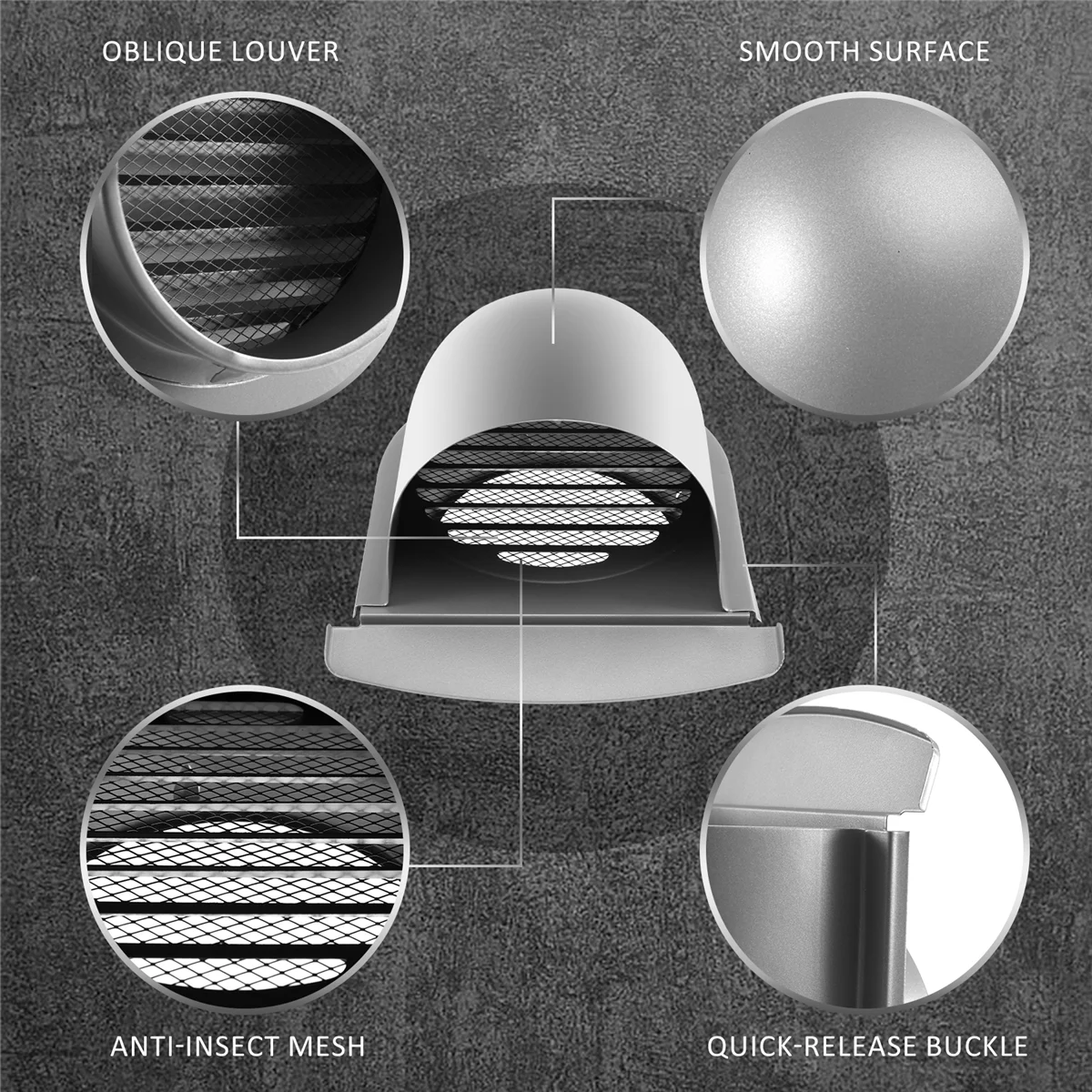 6 Zoll 150mm wasserdichte Edelstahl-Entlüftung haube Korrosions schutz absaugung für Wandluft auslass abdeckung, c