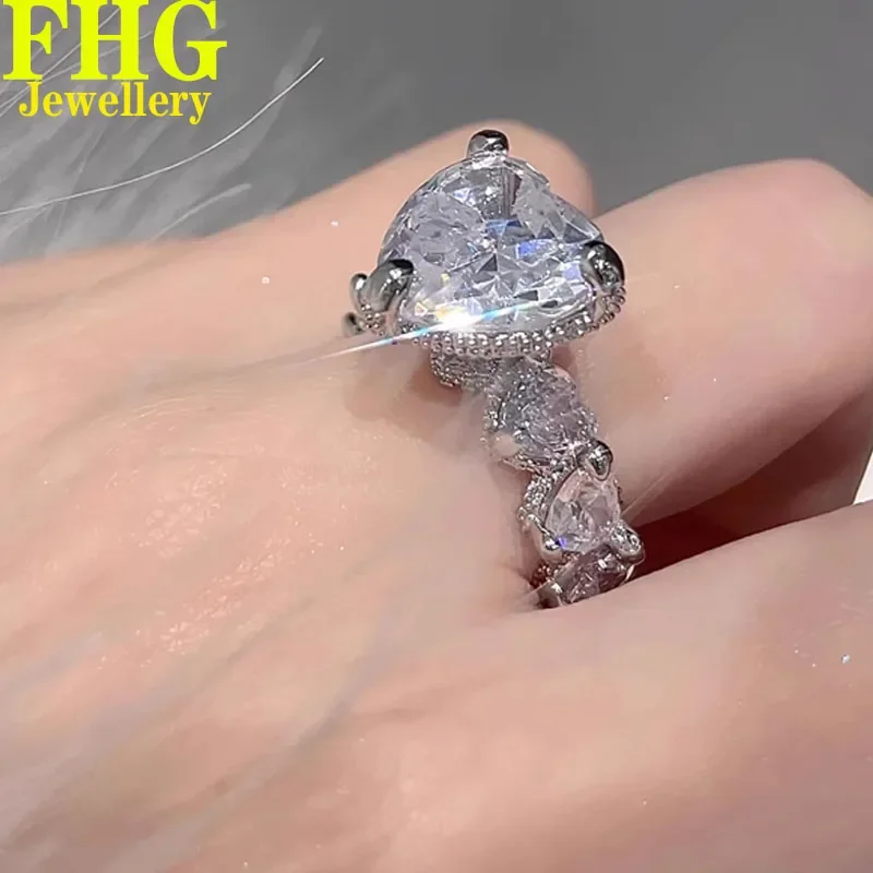 

3 4 5 6 8 10 Carat Au585 14K White Gold Ring luxurios Heart shape moissanite Diamond Wedding Engagement Anniversary Gift Ring