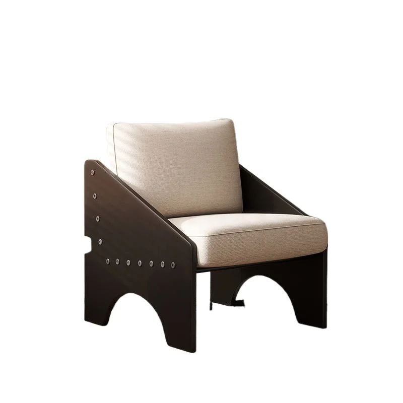 

Medieval solid wood single sofa chair household living room balcony lazy
