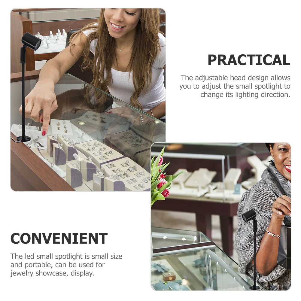 Led Cabinet Spotlight Small Adjustable Indoor Spot Lights For Jewelry Display Showcase Corrosion Resistant Eye Protection