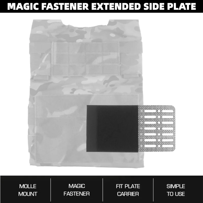 

MOLLE Side Armor Panel | Hunting Vest Expander for Airsoft | Hunting & Survival Training Gear