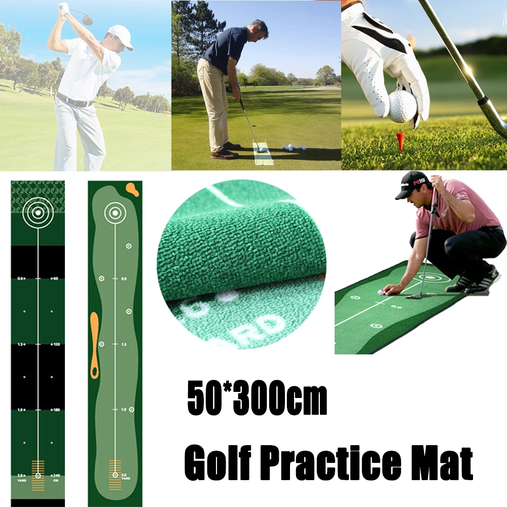 

50*300cm No Odor Golf Training Home Artificial Grass Exercise Hitting Games Golf Carpet Trainer Pad Golf Practice Putting Mat