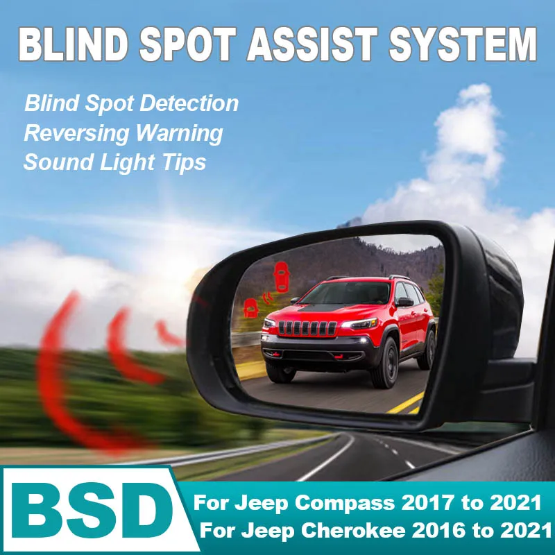 Car Blind Spot Detection System BSD BSA BSM Parking Sensor Lane Change Assist For Jeep Compass 2017-2021 Cherokee 2016-2021