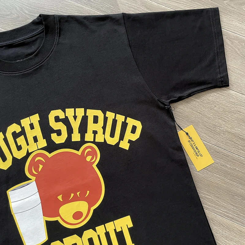 الدب الكبير رئيس طباعة هذا مجموعة رهيبة من شراب السعال تي شيرت الرجال النساء أسود أزرق القطن عالية الجودة قصيرة الأكمام فضفاضة القمم #3
