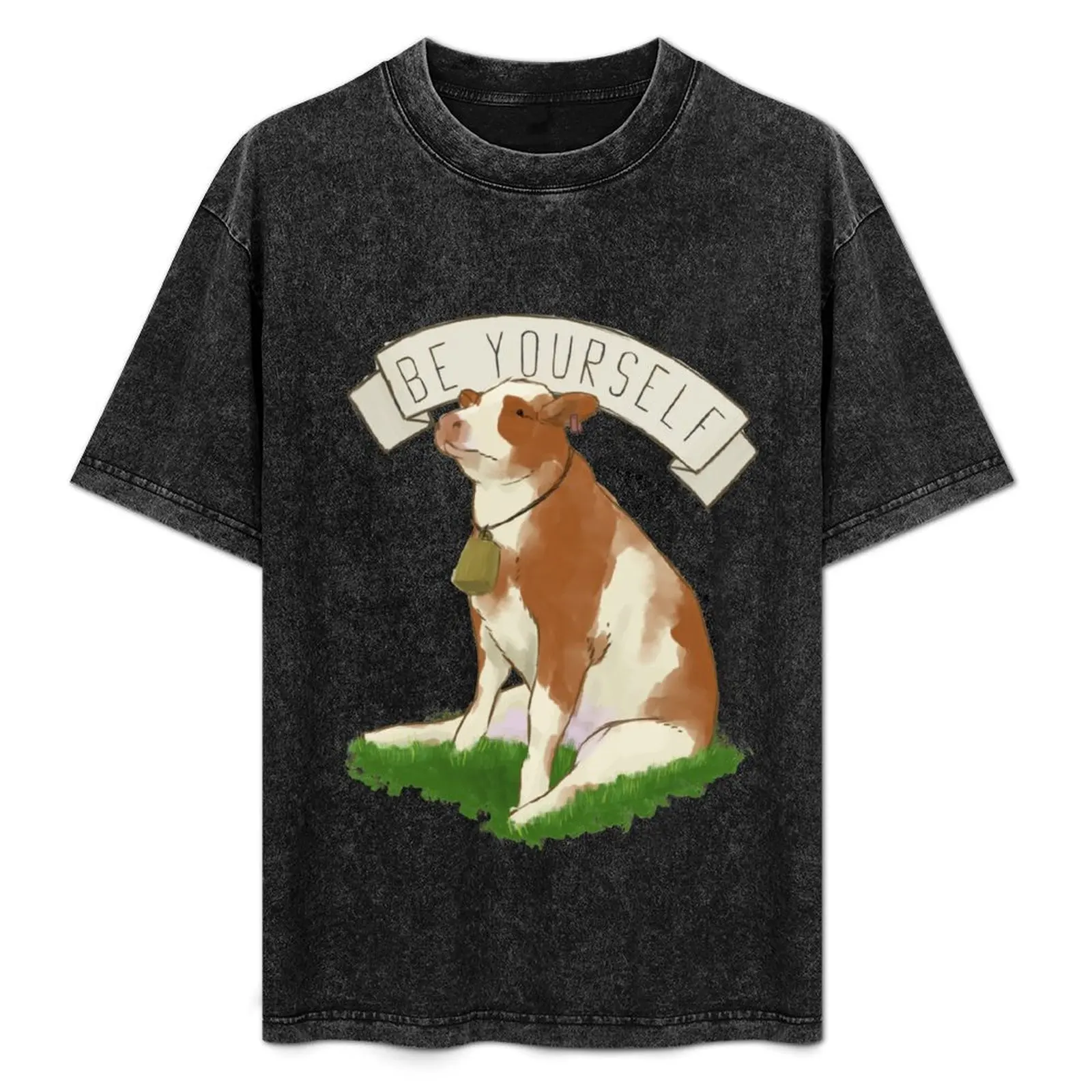 

This is Important - Cow Sitting Like a Dog Illustration T-Shirt Casual Everyday Wear T-Shirt