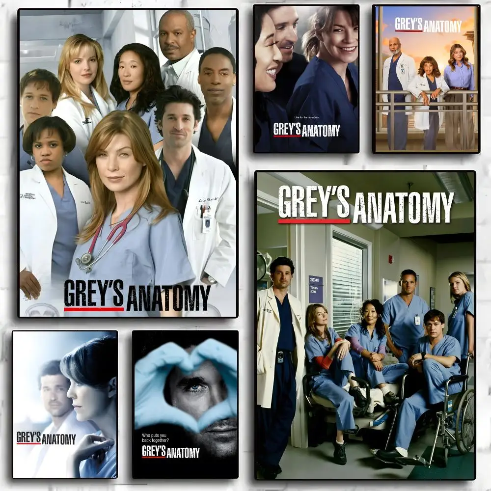 Grey's Anatomy Tv Series Medical Poster Self-adhesive Advanced Aesthetic Printing Paper Wall Art for Living Room Home Decor