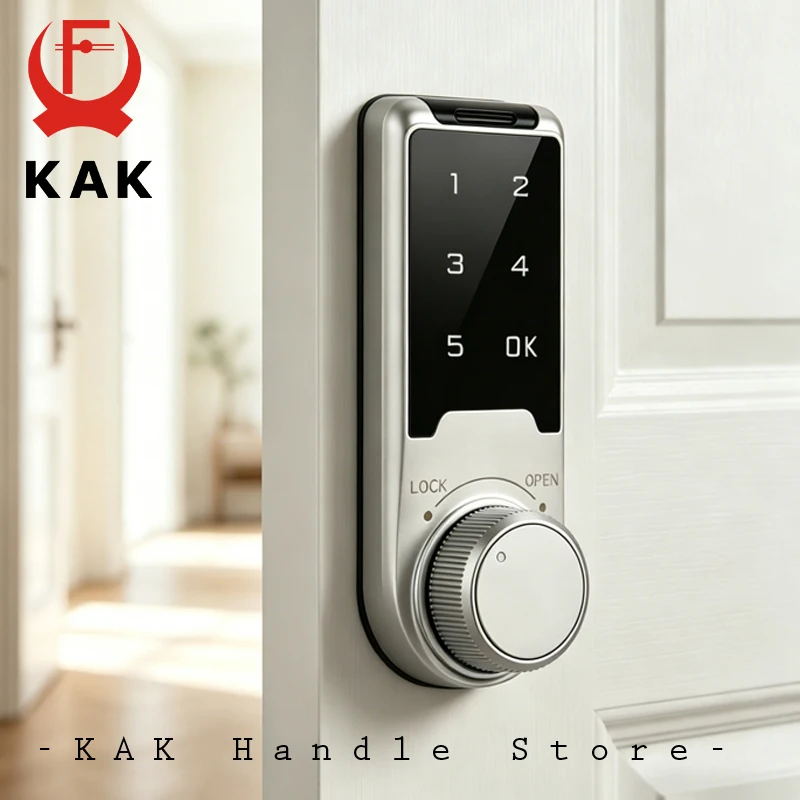 

KAK Electronic Password Cabinet Lock Keyless Locker Lock Zinc Alloy Smart Drawer Lock for Office File Cabinet Door Hardware
