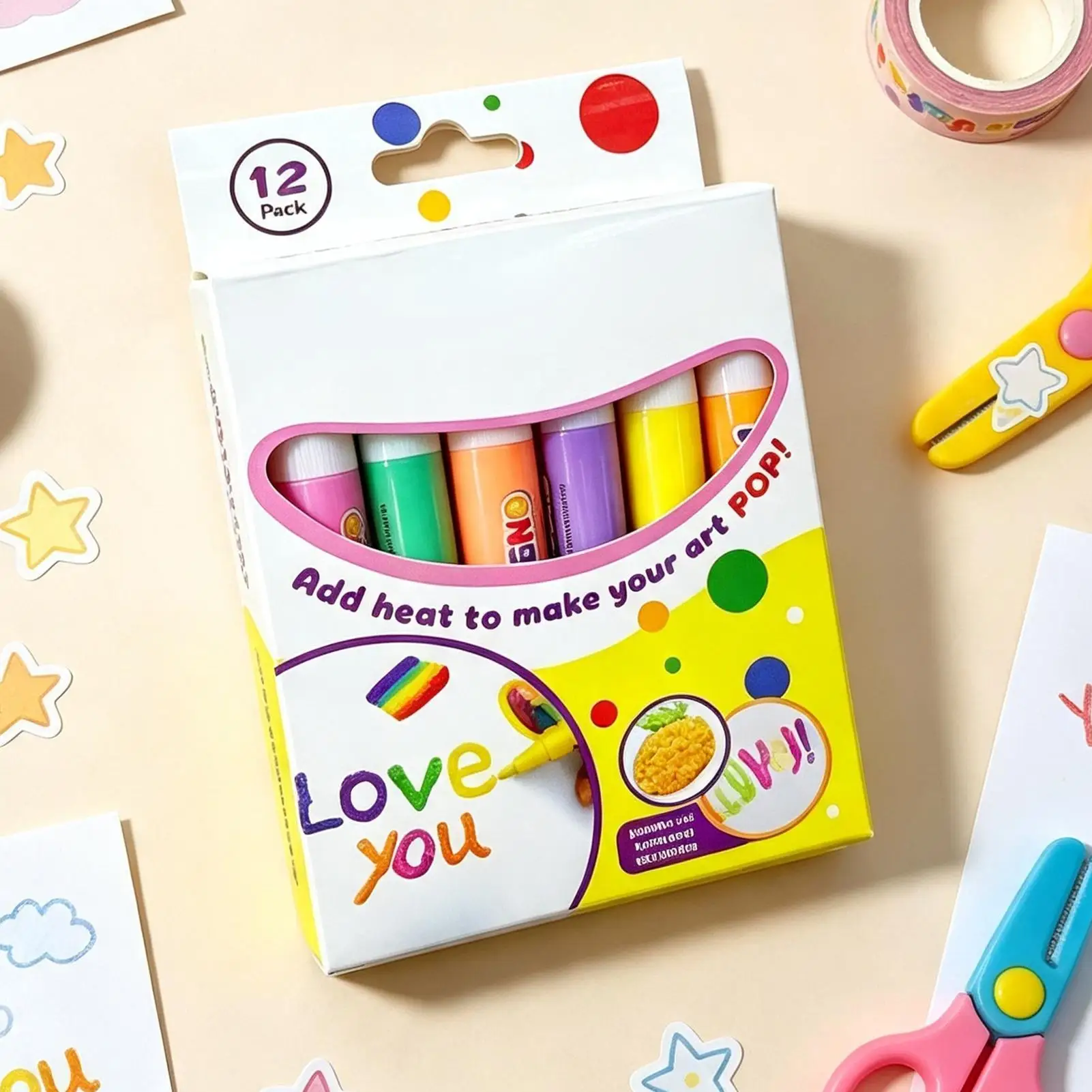 Magic Popcorn Pen 2026 DIY Bubble Popcorn Painting Pen Water-Based Coloring Crafts Toys for Scrapbooks and Art Projects