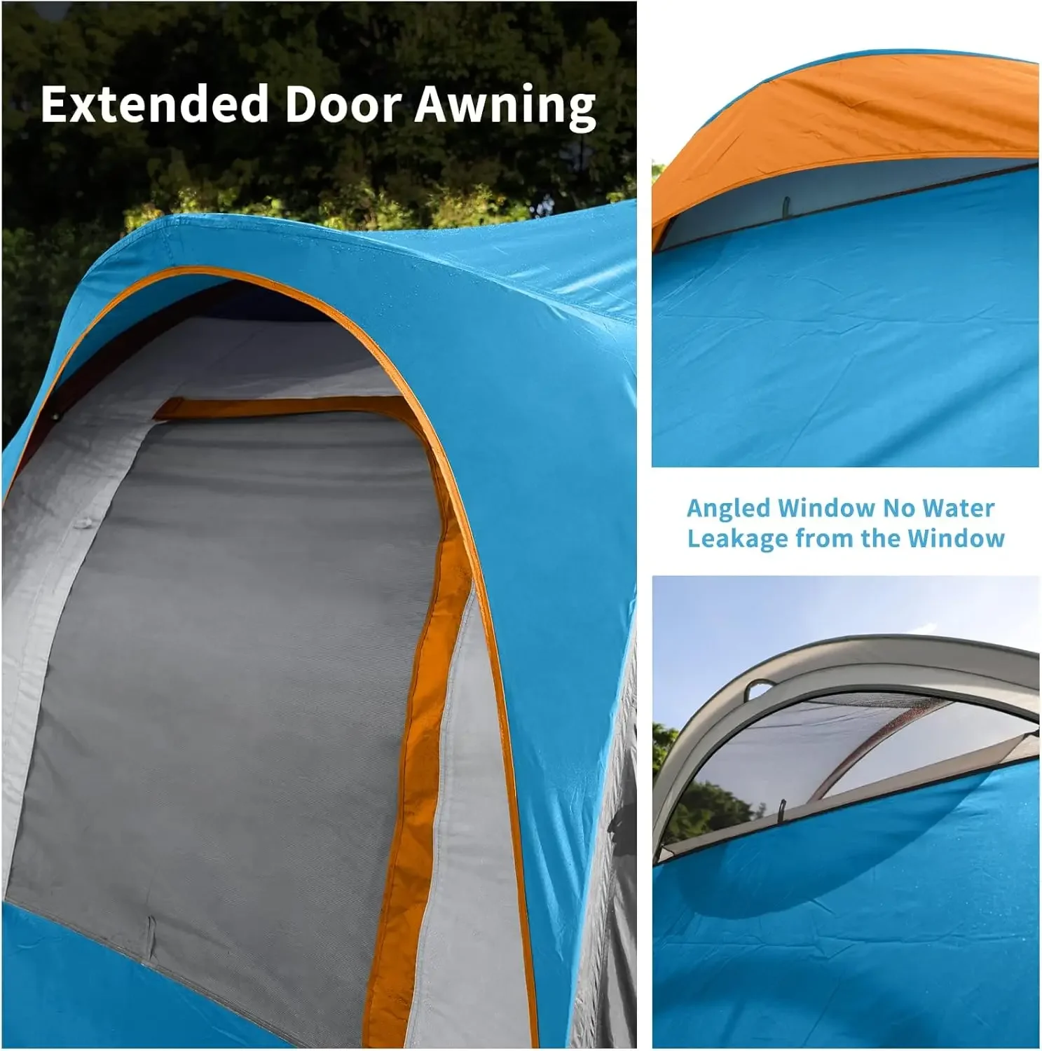 Awnings，9-person Camping Tent, Double-layer Waterproof Home Tent with Roof Fly, Easy To Install and Portable Awnings