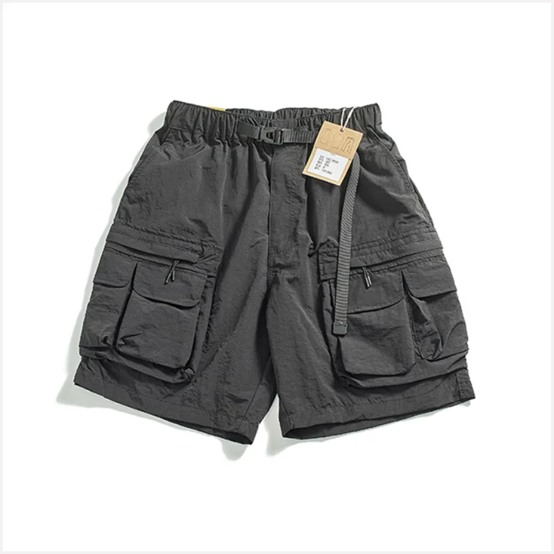 Functional waterproof quick-drying cargo shorts Men's loose thin 2024 summer new multi-pocket casual pants