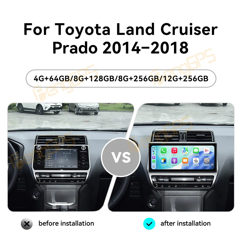 

15.8 Inch Android 15 CarPlay Car Radio For Toyota Land Cruiser Prado 2014-2018 Touch Screen Multimedia Player GPS Navigation DSP