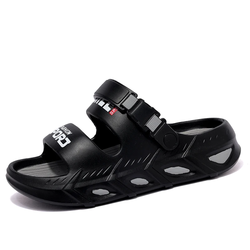 

Новые мужские тапочки большого размера, модные повседневные спортивные сандалии на толстой подошве, мужские легкие дышащие уличные пляжные туфли из ЭВА, мужская обувь