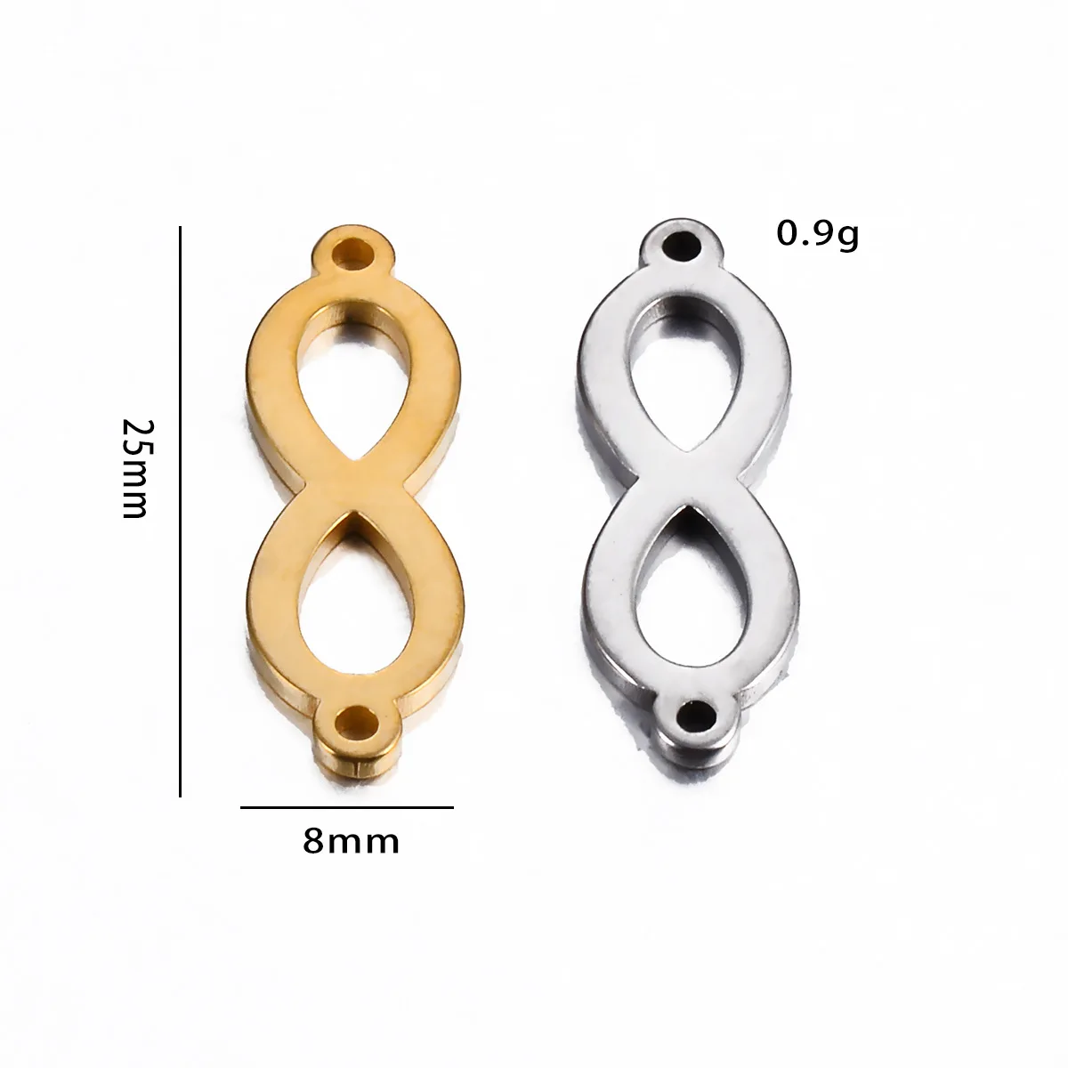 10 teile/los Edelstahl Unendlichkeit Charm Connectors Anhänger Anzahl 8 für DIY Halskette Armband Kennzeichnung Finden Zubehör – Detail 1