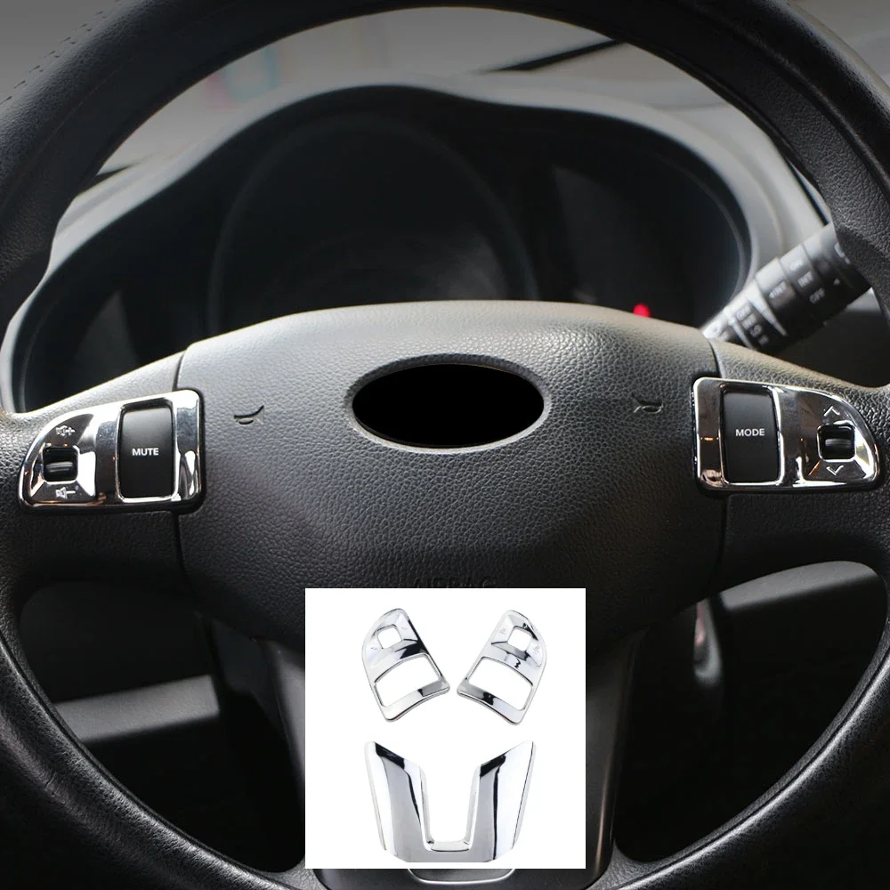 Steering Wheel Buttons Sequins Decoration Trim Sticker for KIA Sportage SL 2012 2013 2014 2015 Car Accessories