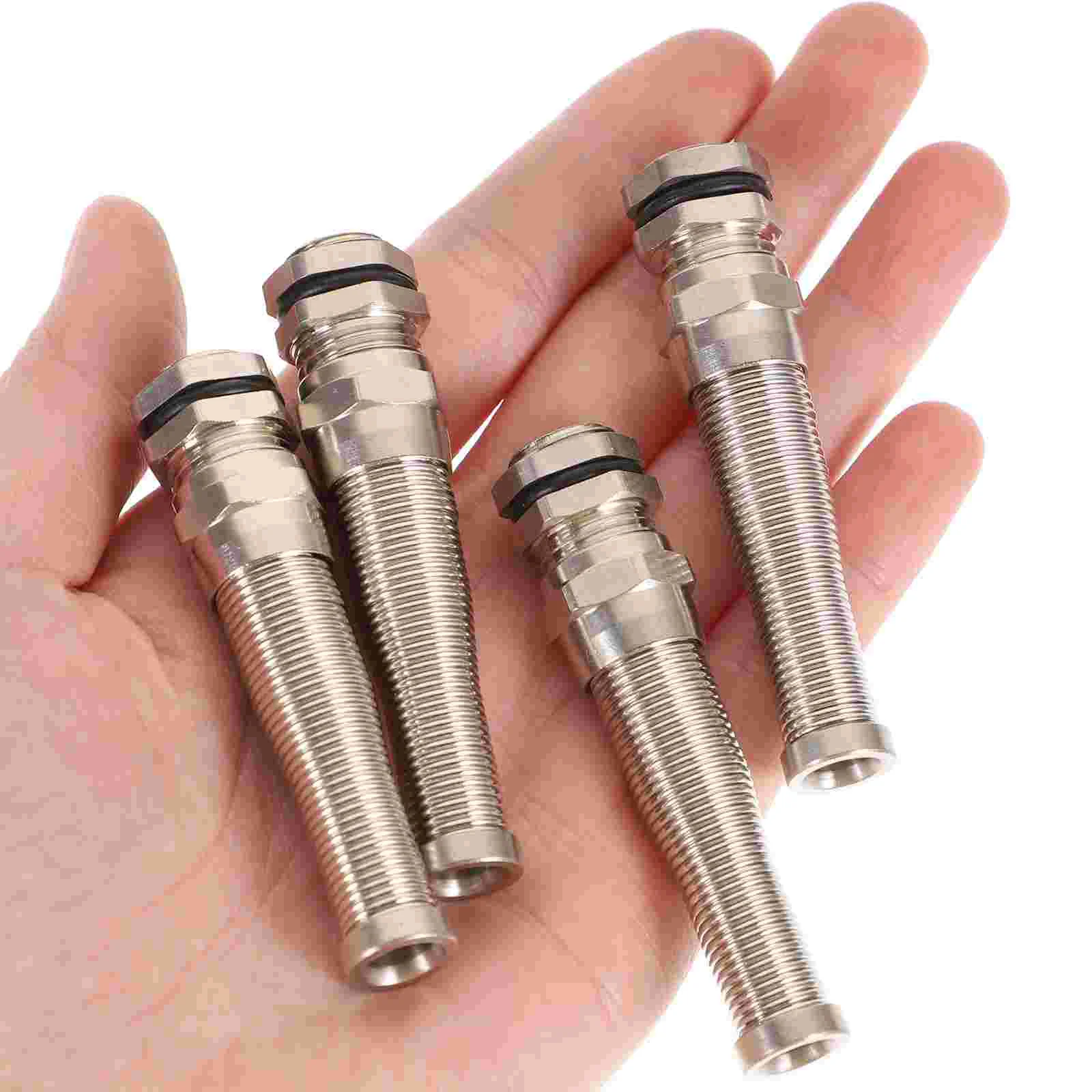 

4 Pcs Brass Cable Glands Strain Relief Joint Waterproof Pass Through 2 Way Connector Sleeve