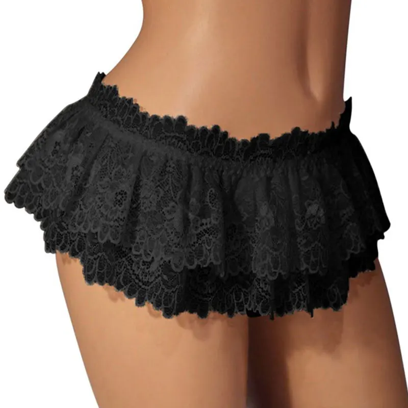 Womens Sexy Cosplay Vintage Pleated Skirt Ultra Short Skirt Cute Nightwear Lace Thongs Panties Lingerie Briefs Mini Skirt