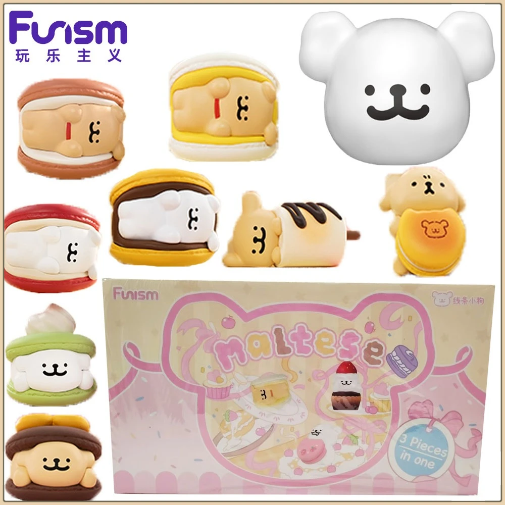 

Original FUNISM Maltese Dessert House Series Puppy Head Blind Box Q-Version Doll Cute Figures Model Desktop Ornament Kids Gifts