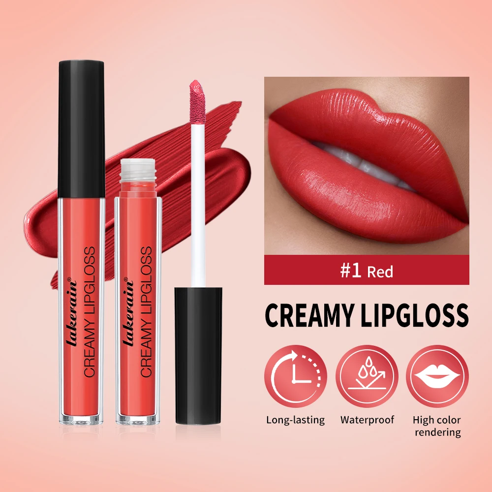 Lip Gloss Semi-Matte Long-lasting Velvet Lip Tint Non-drying uitable for all skin moisturizing lipgloss plump brown Cosmetics