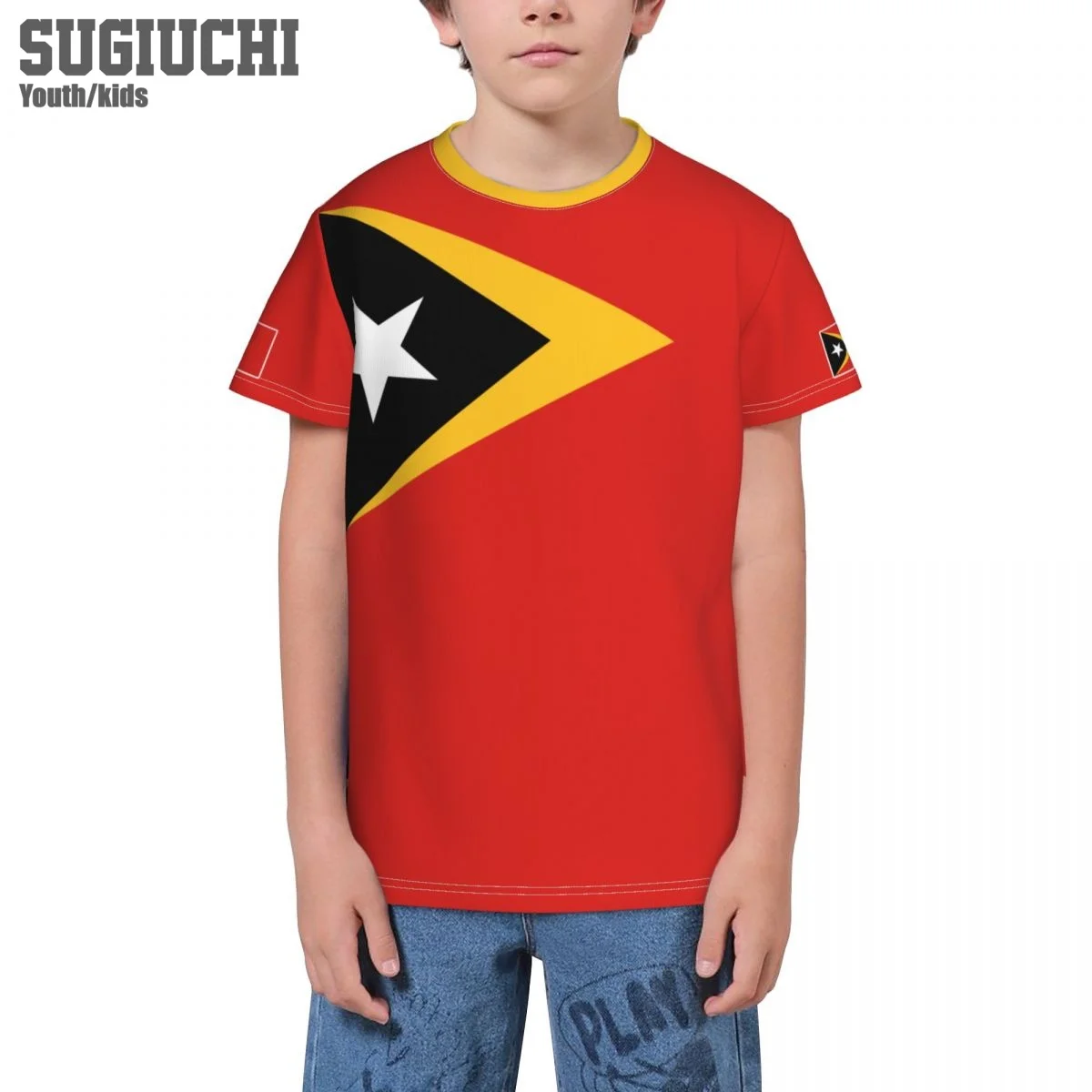 Custom Name Number East Timor Flag Emblem 3D T-shirts For Kids Youth Boy/Girl Tees jersey Soccer Football Fans Gift T shirt