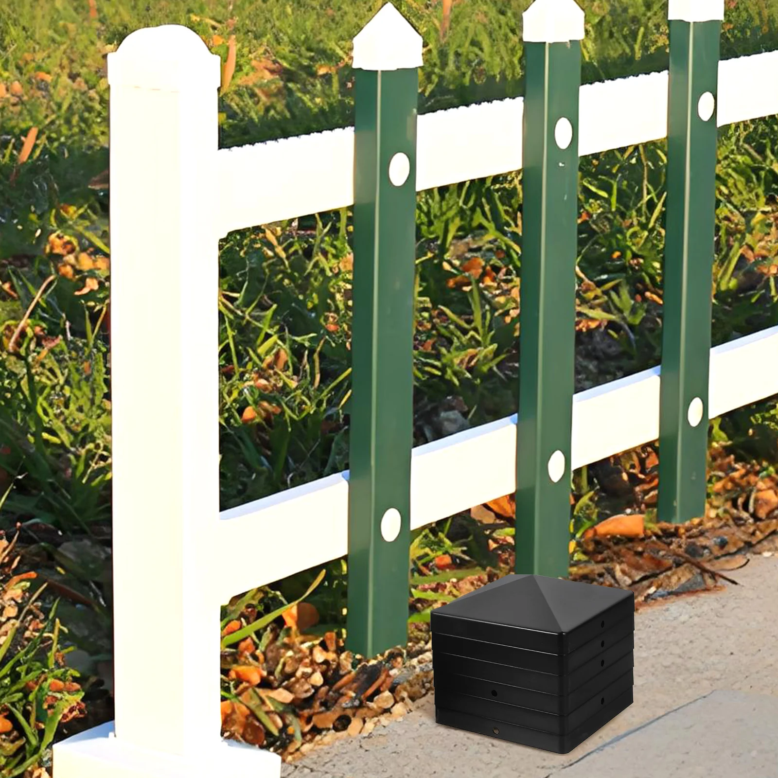 

12Pcs Fence Post Caps Plastic Protective Covers Smooth Edges Fence Post Covers for Garden Guardrail Guardrail Caps