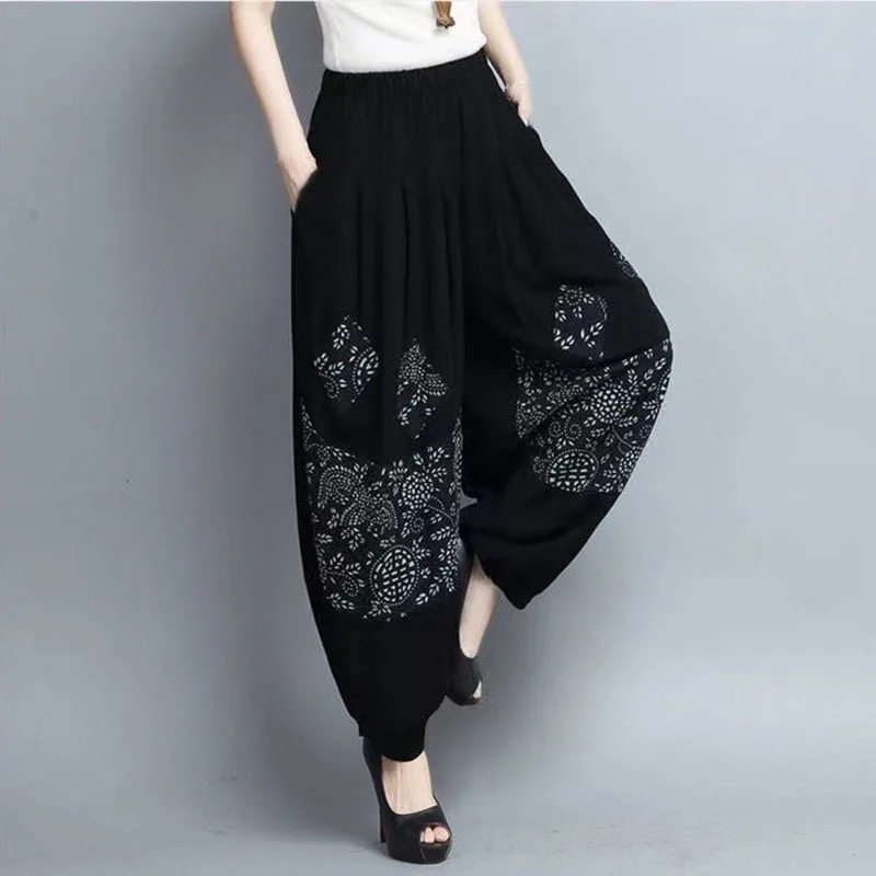6XL 7XL 8XL Large Size Women Lantern Pants Spring Summer New Loose, High Waist Casual Ankle-Length Trousers Feminina Pantalons