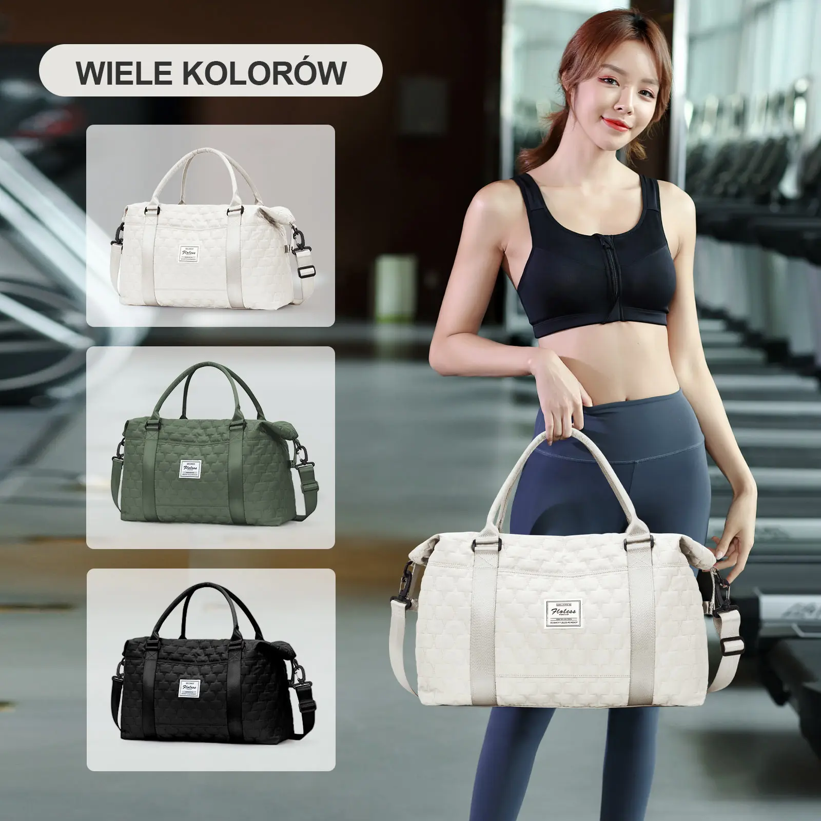 Large Duffle Tote Bag Weekender Carry on Overnight Bags for Women Travel With Trolley Sleeve Wet Pocket, Sports Tote Gym Bag