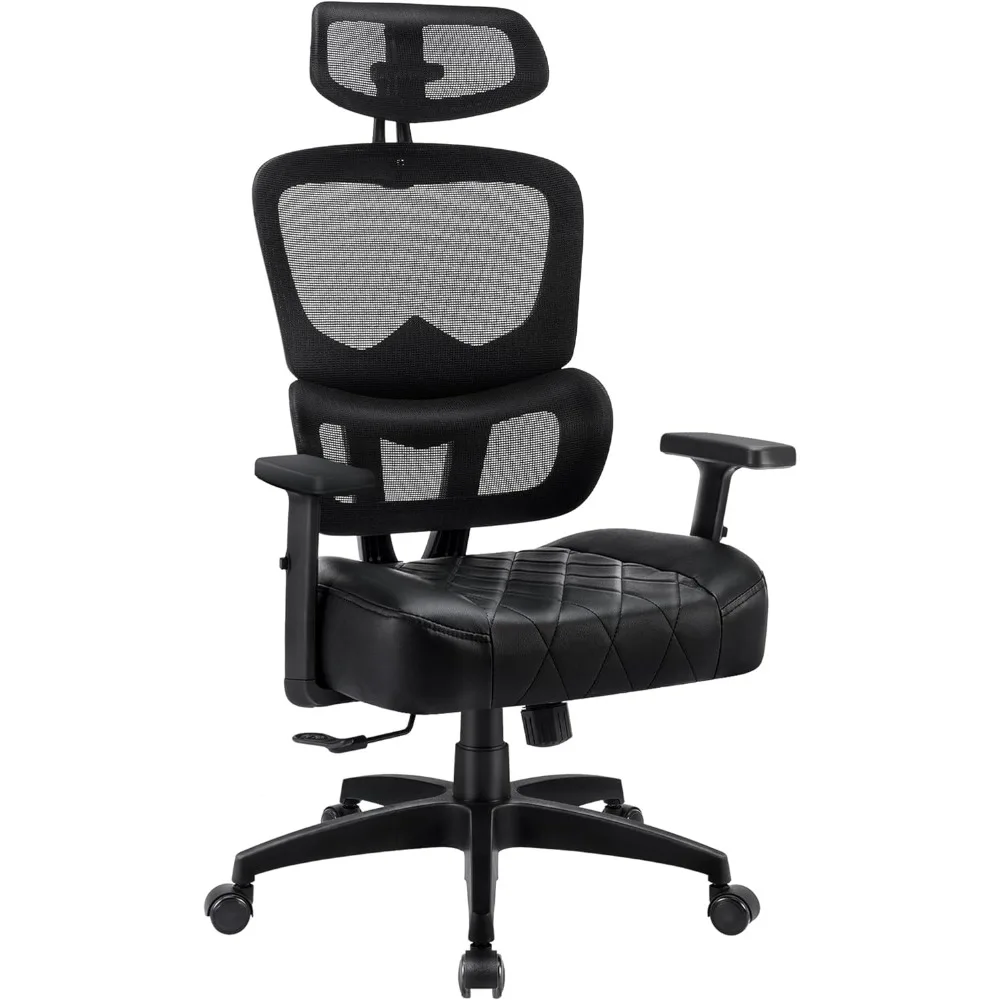 

Swivel Ergonomic High Back Mesh Office Chair with Adjustable Headrest Armrest, Backrest Tilt Function, Lumbar Support for Execu