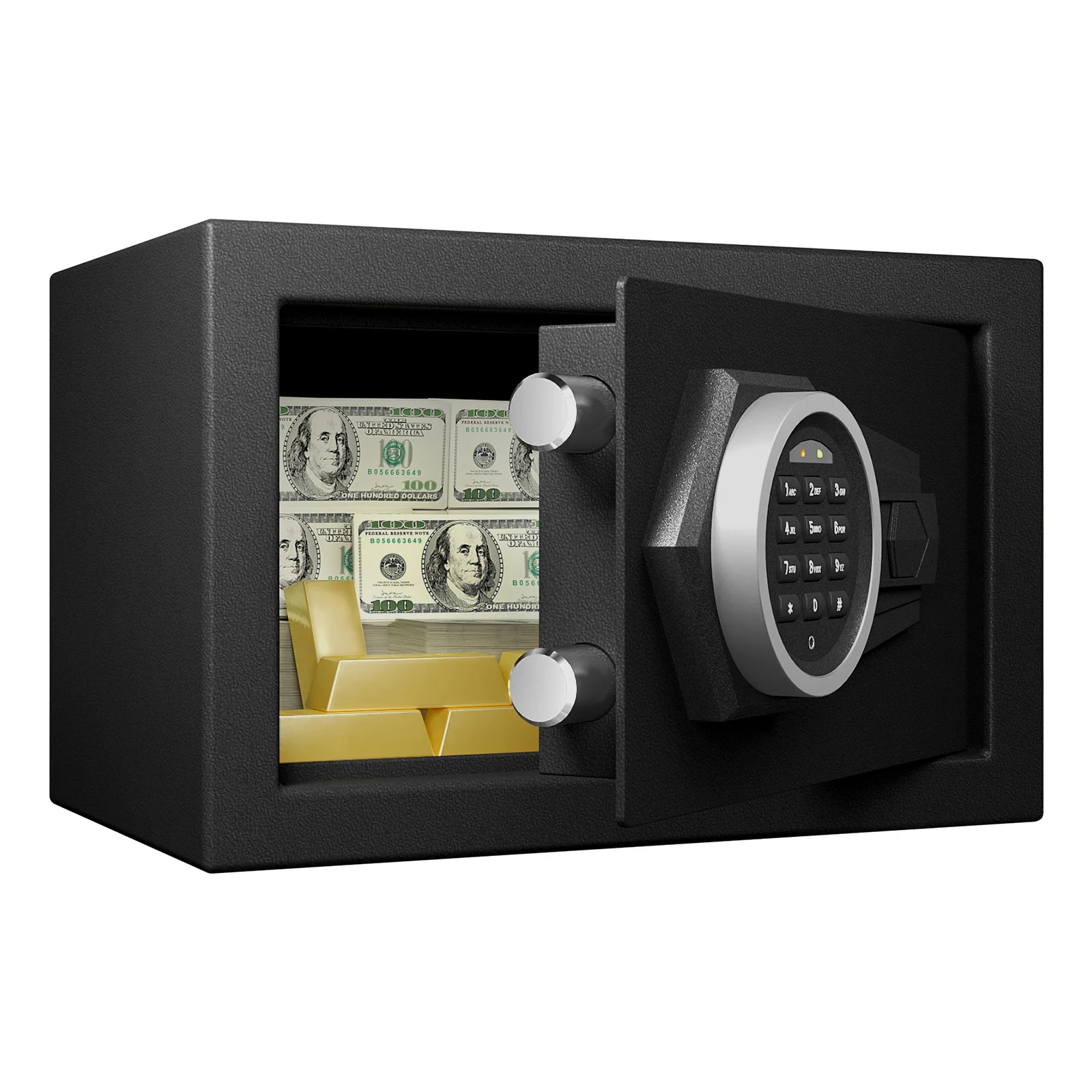 EXUAN  Electronic Safe Deposit Safe Box Fireproof  W/ Digital Access & Override Keys for Store Money Gun Jewelry Document