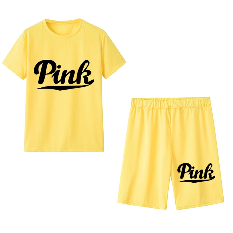 2023 Leisure Women Sports Set Breathable Short-sleeved Tee Tops+Pencil Shorts Solid Color Training Jogging Outfit for Female