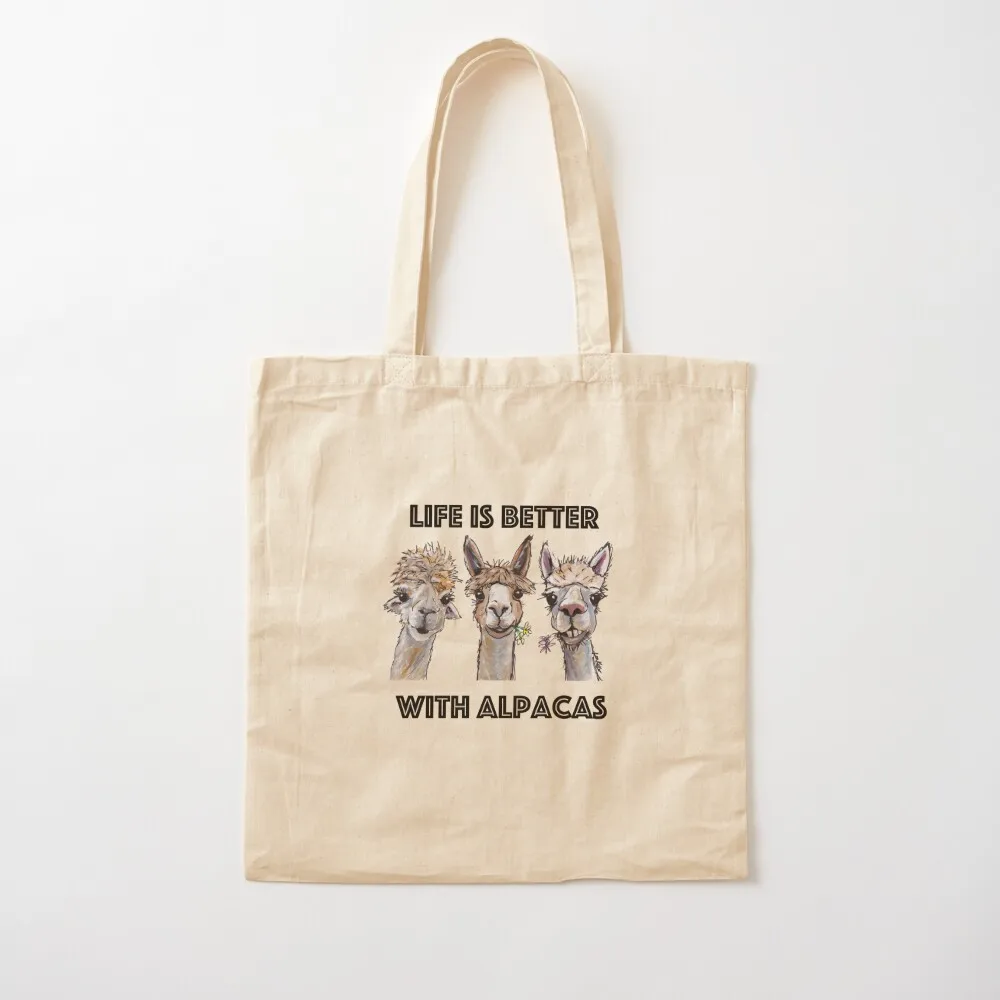 Life is Better with Alpacas Art, Alpaca Shirts and Alpaca Art Tote Bag canvas shopping bag Canvas shoulder bag Canvas Tote