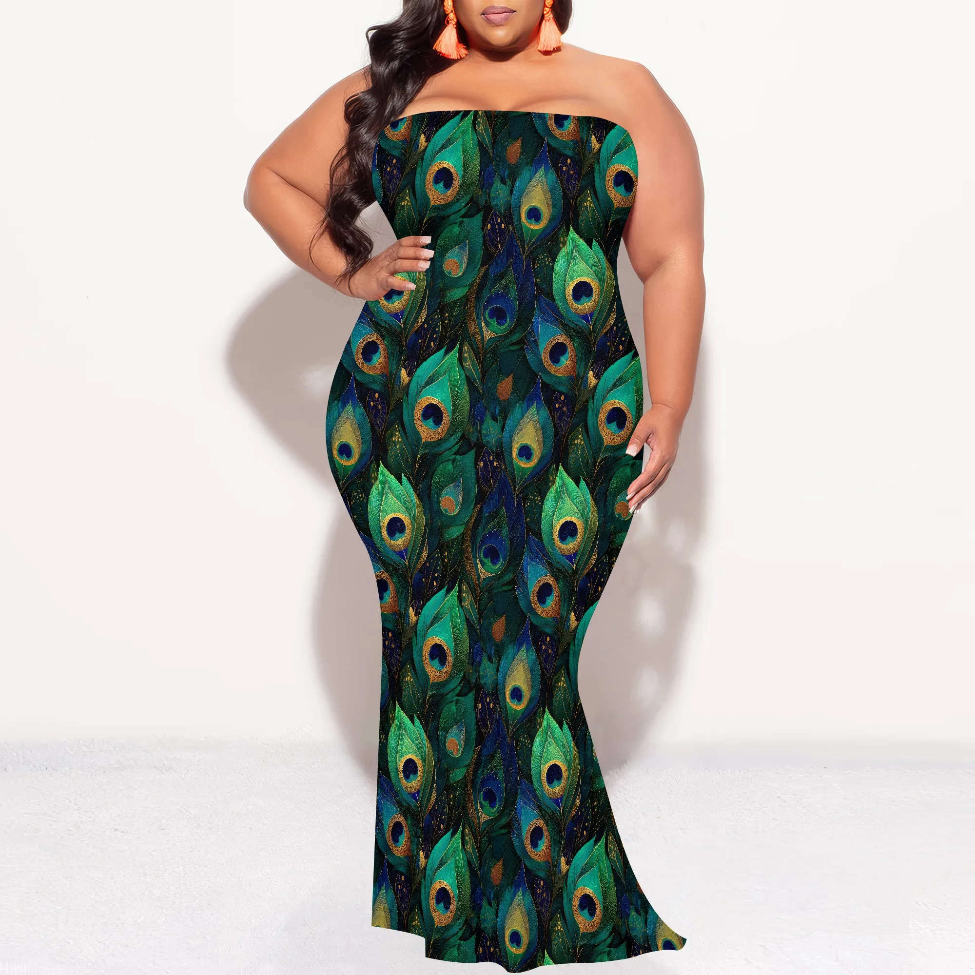 

Plus Size Strapless Floor-Length Bodycon Dress – Perfect for Evening Parties, Formal Dinners & Special Occasions (XL-6XL)