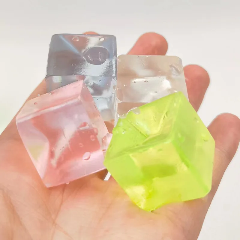 Creative Jelly Fidget ของเล่นมินิของเล่น Squishy Mochi Ice Block ความเครียดของเล่นโปร่งใส Cube ความเครียดบรรเทาบีบของเล่น